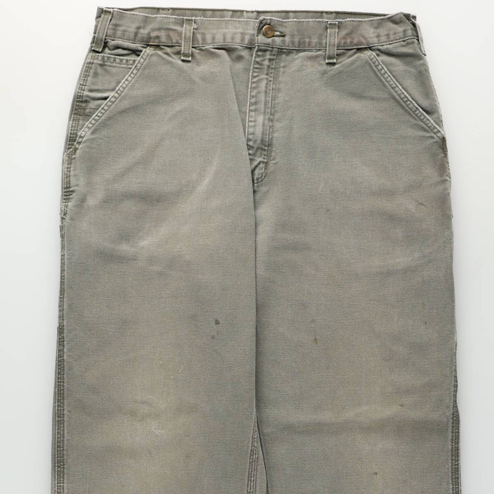 00'S Carhartt Dungaree Fit Duck Painter Pants Men's W35 equivalent cotton Khaki type Vintage Second Hand