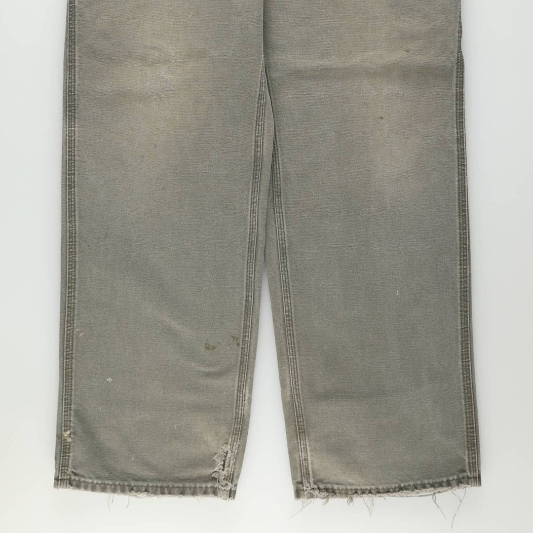 00'S Carhartt Dungaree Fit Duck Painter Pants Men's W35 equivalent cotton Khaki type Vintage Second Hand
