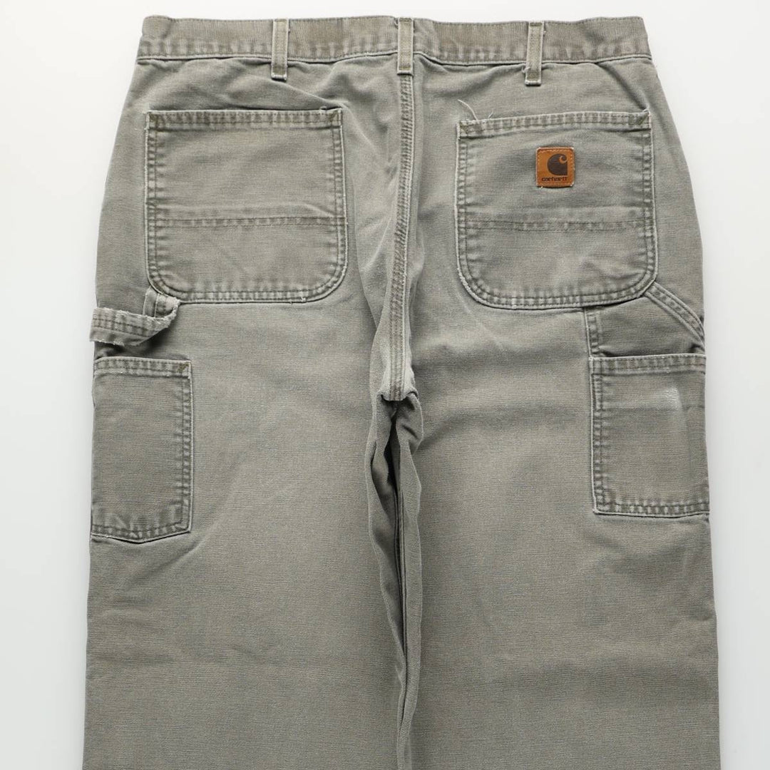 00'S Carhartt Dungaree Fit Duck Painter Pants Men's W35 equivalent cotton Khaki type Vintage Second Hand