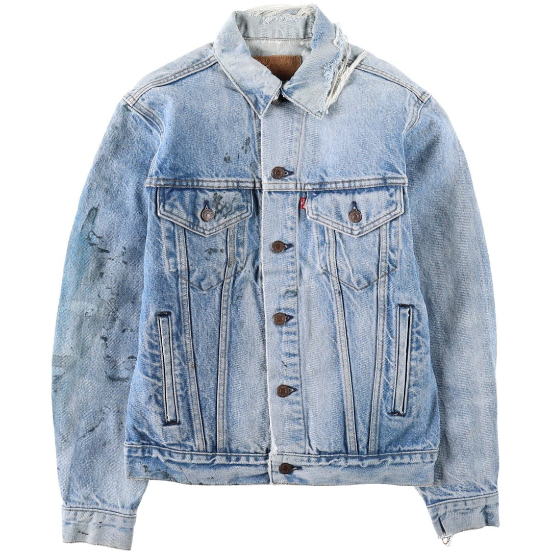80s-90'S Levi's denim jacket, made in USA, men's size S (approx.), vintage. unclear blue type Vintage Second Hand