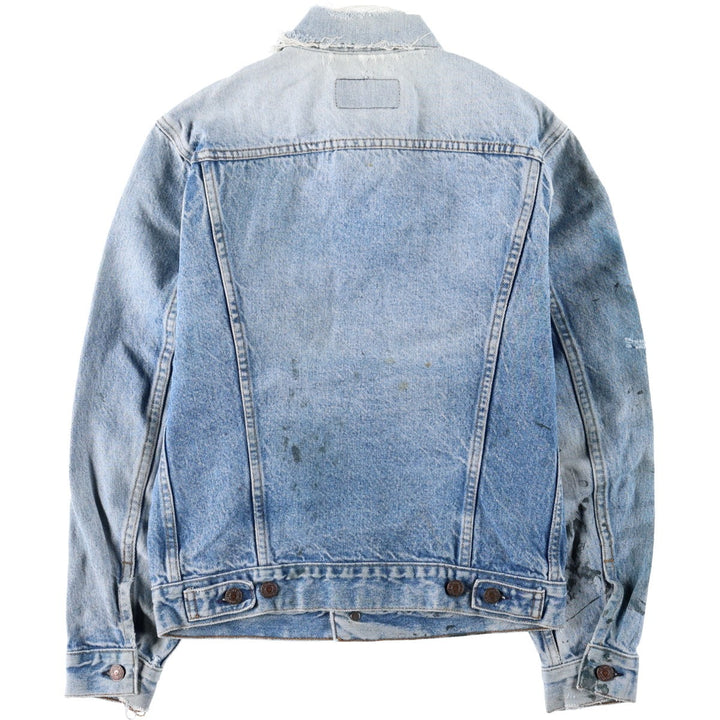 80s-90'S Levi's denim jacket, made in USA, men's size S (approx.), vintage. unclear blue type Vintage Second Hand