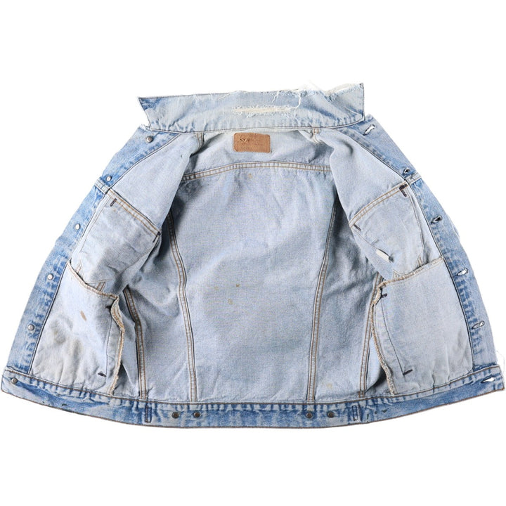 80s-90'S Levi's denim jacket, made in USA, men's size S (approx.), vintage. unclear blue type Vintage Second Hand