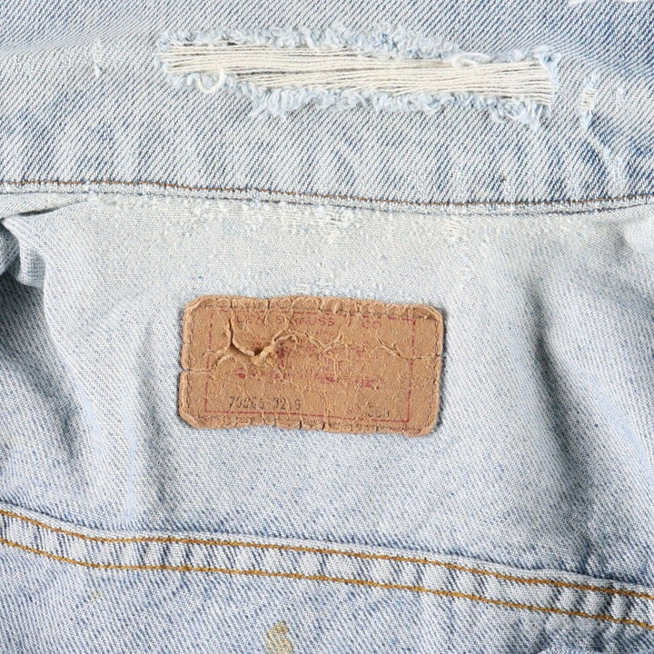 80s-90'S Levi's denim jacket, made in USA, men's size S (approx.), vintage. unclear blue type Vintage Second Hand