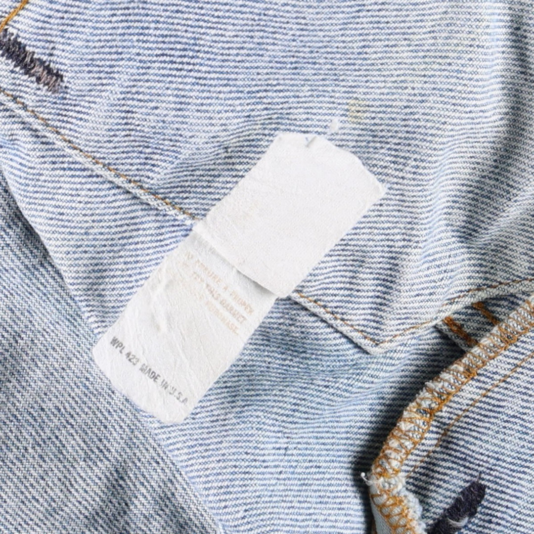80s-90'S Levi's denim jacket, made in USA, men's size S (approx.), vintage. unclear blue type Vintage Second Hand