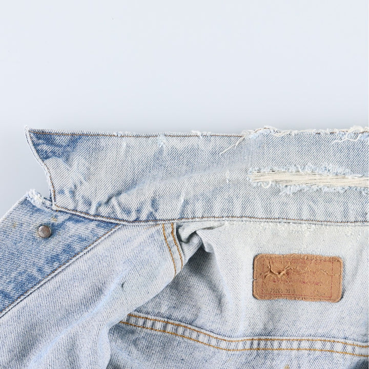 80s-90'S Levi's denim jacket, made in USA, men's size S (approx.), vintage. unclear blue type Vintage Second Hand