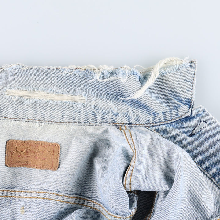 80s-90'S Levi's denim jacket, made in USA, men's size S (approx.), vintage. unclear blue type Vintage Second Hand