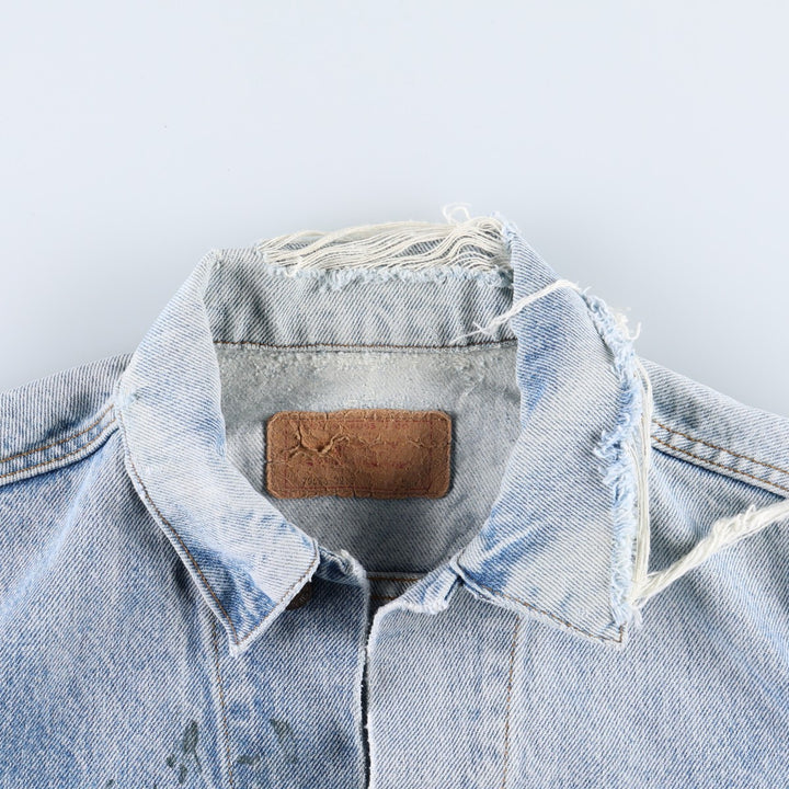 80s-90'S Levi's denim jacket, made in USA, men's size S (approx.), vintage. unclear blue type Vintage Second Hand