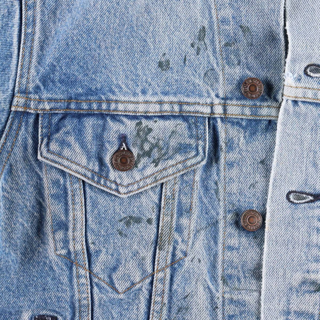 80s-90'S Levi's denim jacket, made in USA, men's size S (approx.), vintage. unclear blue type Vintage Second Hand