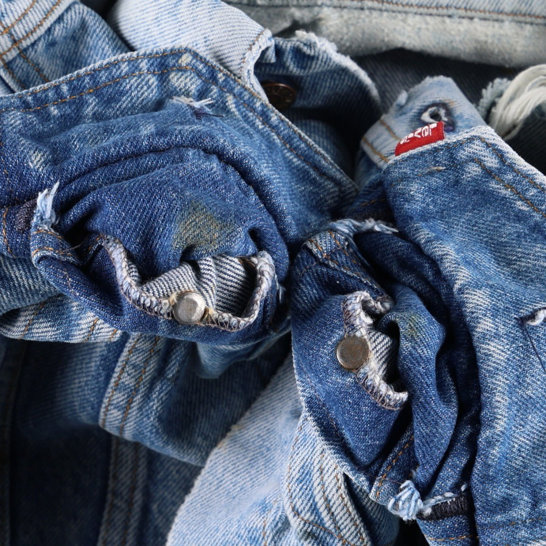 80s-90'S Levi's denim jacket, made in USA, men's size S (approx.), vintage. unclear blue type Vintage Second Hand