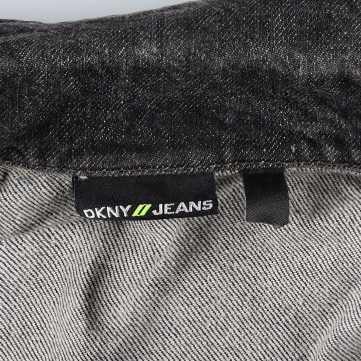 DKNY Jeans Black Denim Jacket (G-Jean) - Made in Italy - Women's Size L (approx.) cotton black type Vintage Second Hand