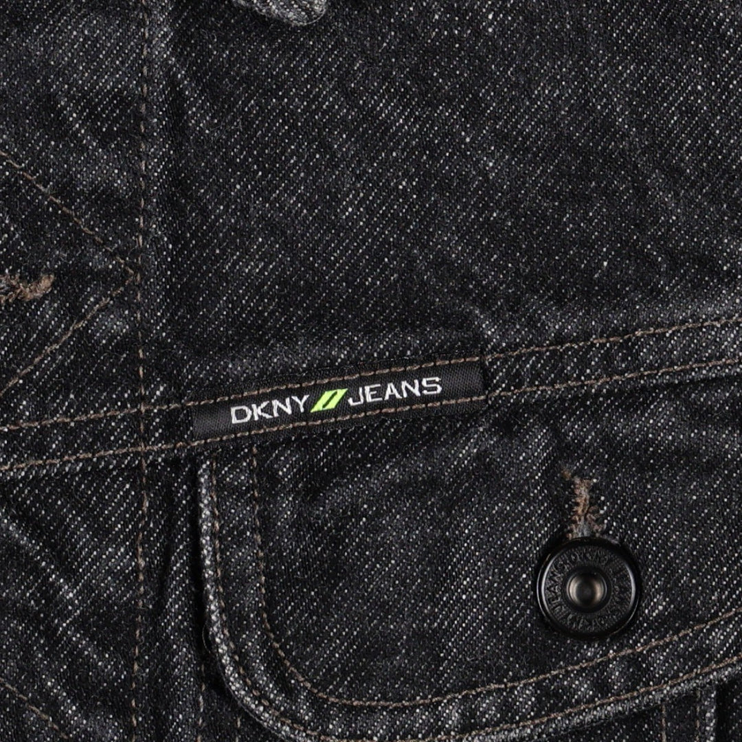 DKNY Jeans Black Denim Jacket (G-Jean) - Made in Italy - Women's Size L (approx.) cotton black type Vintage Second Hand