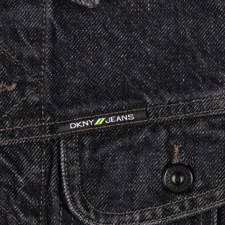 DKNY Jeans Black Denim Jacket (G-Jean) - Made in Italy - Women's Size L (approx.) cotton black type Vintage Second Hand