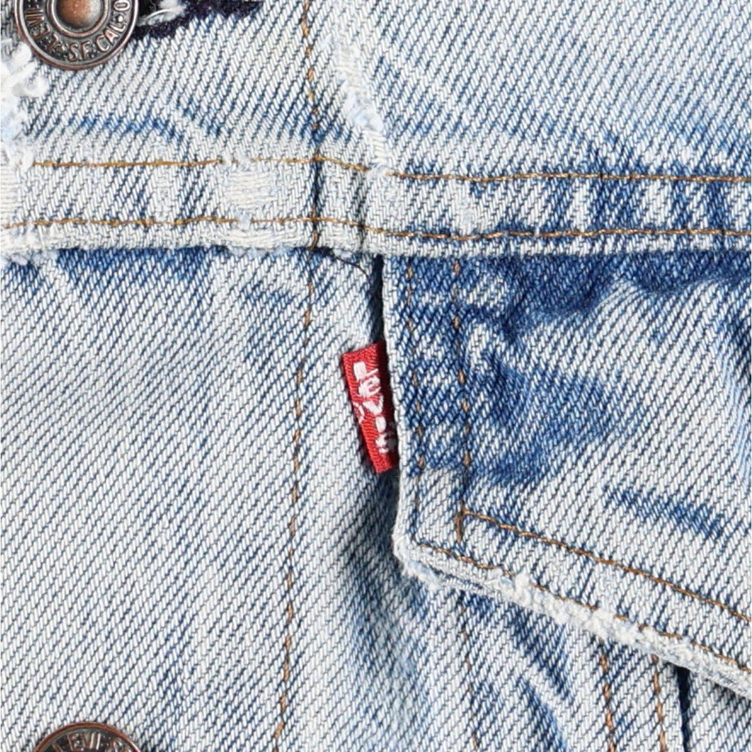 ~90'S Levi's Painted Denim Jacket, Made in USA, Women's Size M (Equivalent), Vintage unclear blue type Vintage Second Hand