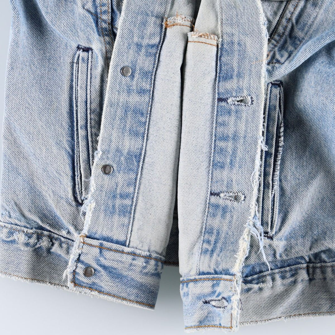 ~90'S Levi's Painted Denim Jacket, Made in USA, Women's Size M (Equivalent), Vintage unclear blue type Vintage Second Hand