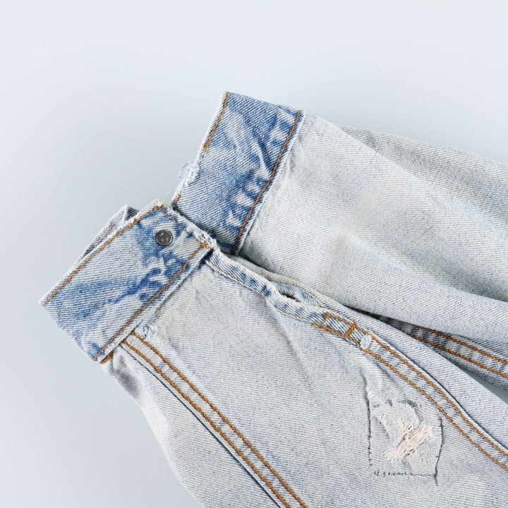 ~90'S Levi's Painted Denim Jacket, Made in USA, Women's Size M (Equivalent), Vintage unclear blue type Vintage Second Hand