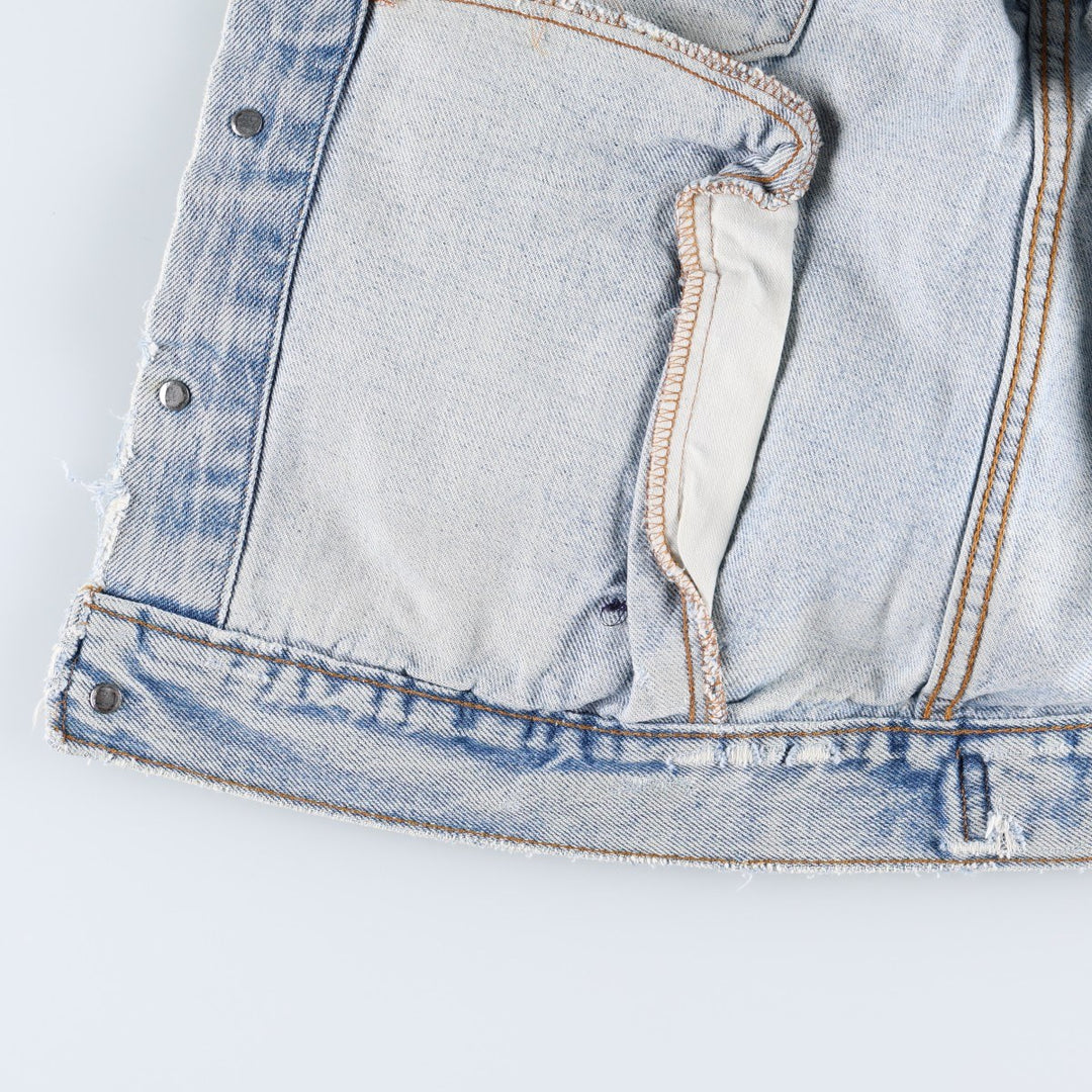 ~90'S Levi's Painted Denim Jacket, Made in USA, Women's Size M (Equivalent), Vintage unclear blue type Vintage Second Hand