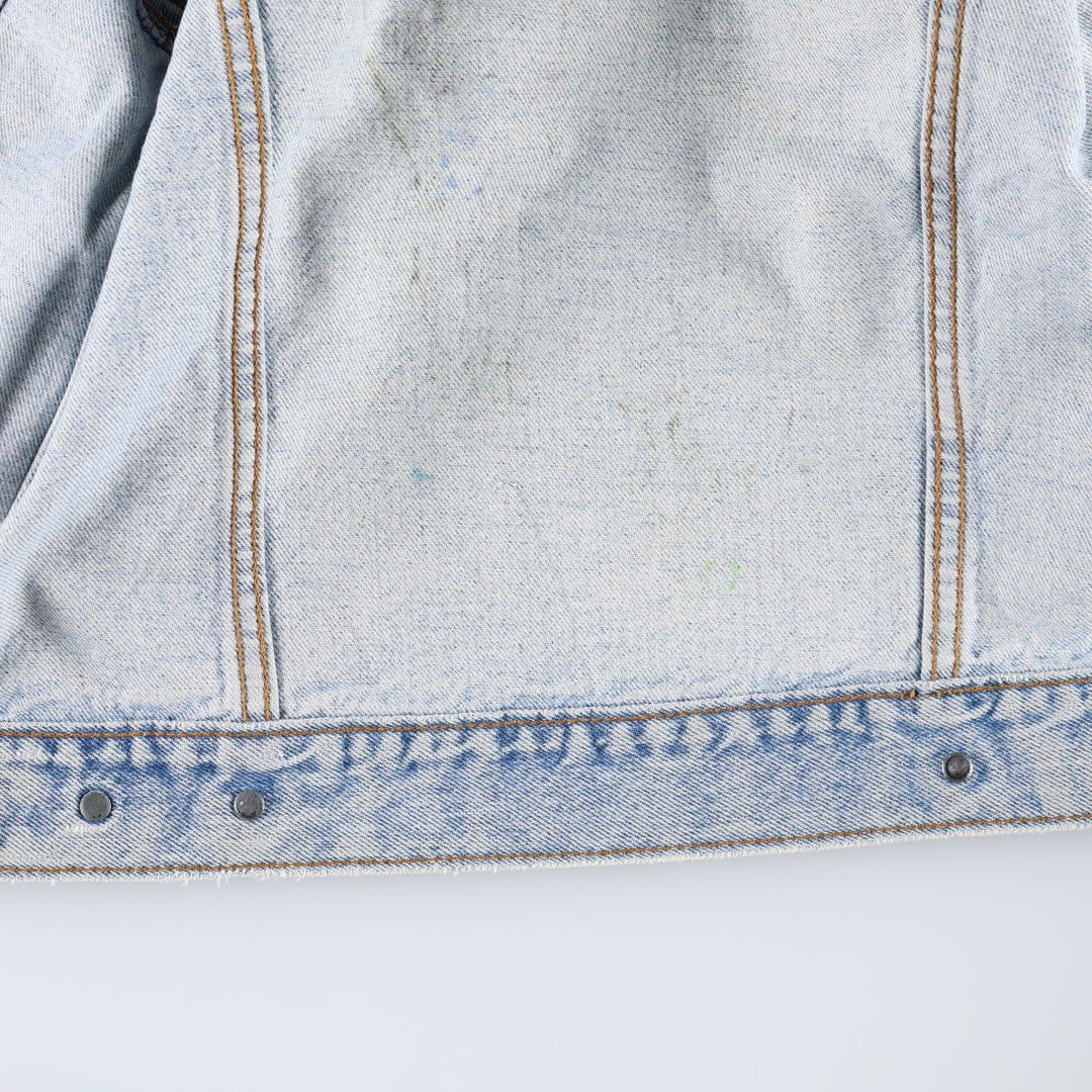 ~90'S Levi's Painted Denim Jacket, Made in USA, Women's Size M (Equivalent), Vintage unclear blue type Vintage Second Hand