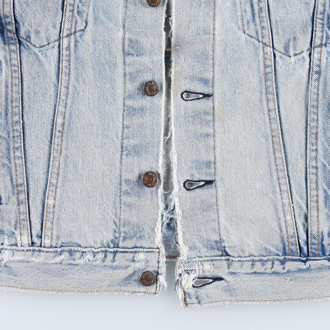 ~90'S Levi's Painted Denim Jacket, Made in USA, Women's Size M (Equivalent), Vintage unclear blue type Vintage Second Hand