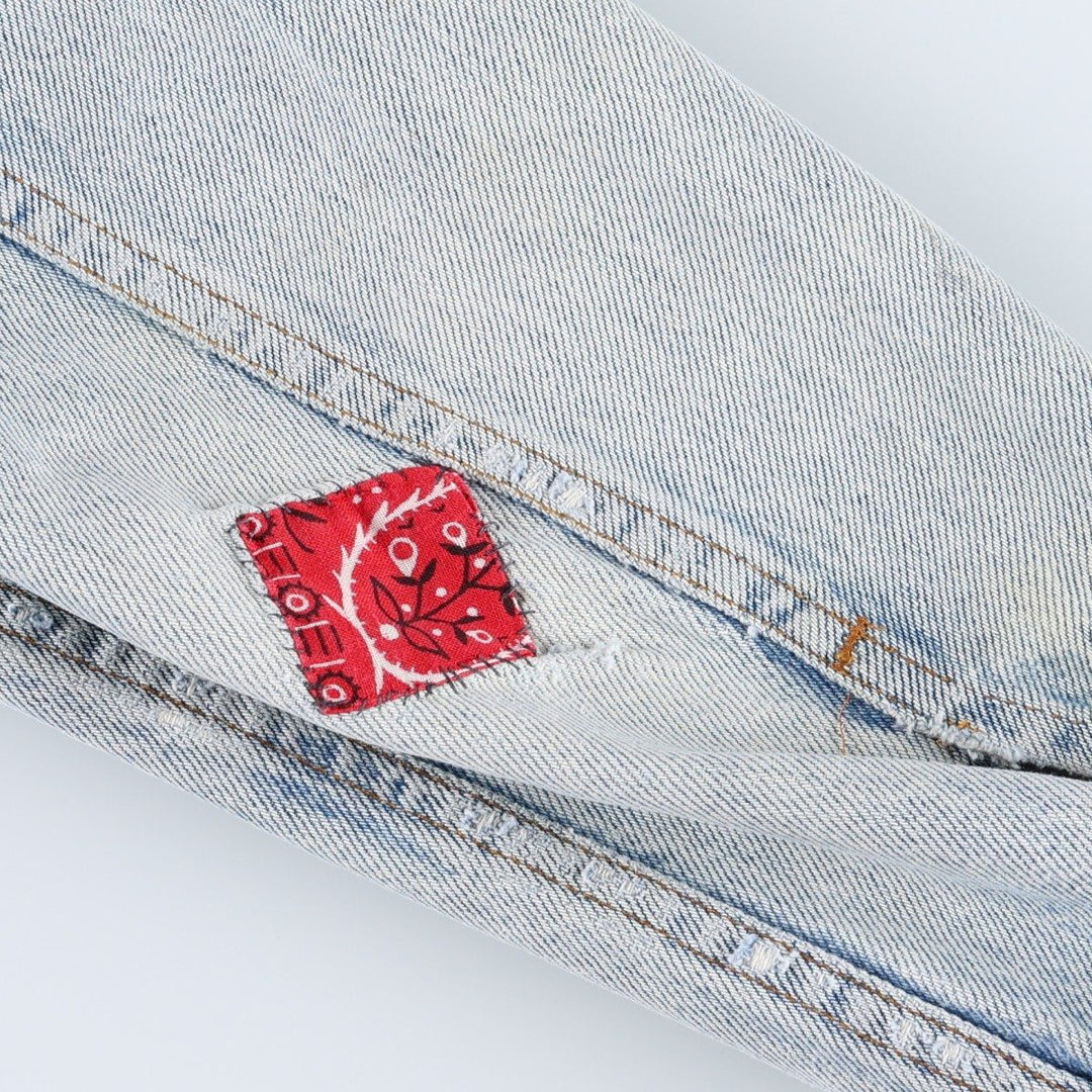 ~90'S Levi's Painted Denim Jacket, Made in USA, Women's Size M (Equivalent), Vintage unclear blue type Vintage Second Hand