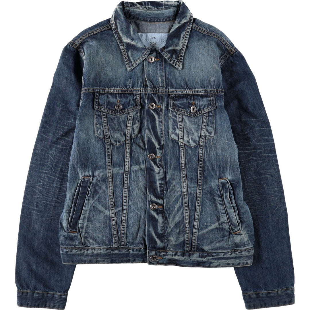 SERGIO K Denim Jacket (Women's Size L) cotton blue type Vintage Second Hand