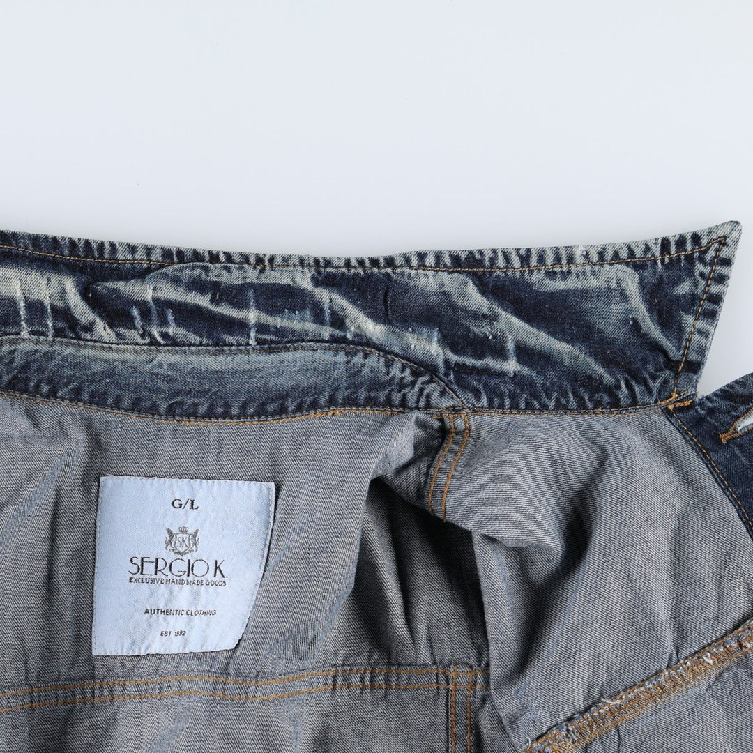 SERGIO K Denim Jacket (Women's Size L) cotton blue type Vintage Second Hand