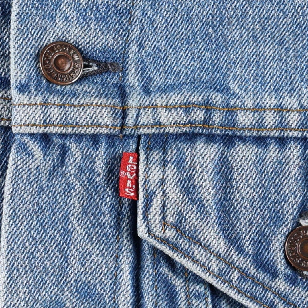 90'S Levi's denim jacket, made in USA, men's size XS equivalent, vintage. cotton blue type Vintage Second Hand