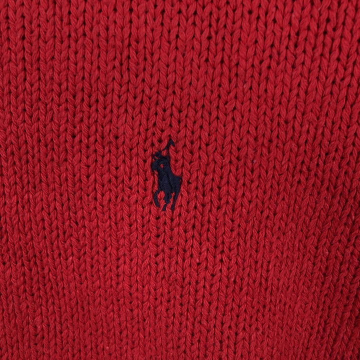 Ralph Lauren POLO by Ralph Lauren Cotton Knit Sweater Men's L size cotton red type Vintage Second Hand