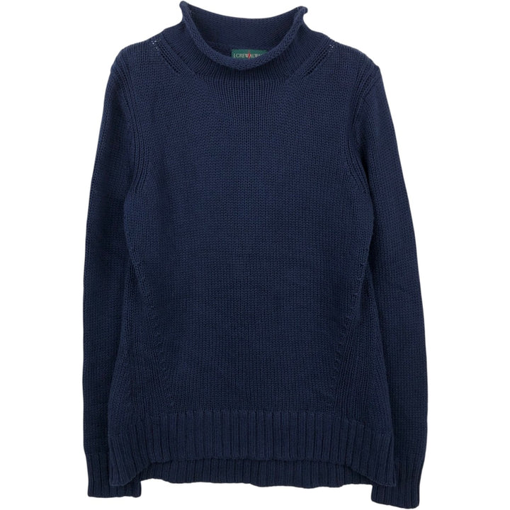 90'S J.Crew Always Roll Neck Cotton Knit Sweater, Men's Size S (approx.), Vintage cotton navy blue type Vintage Second Hand