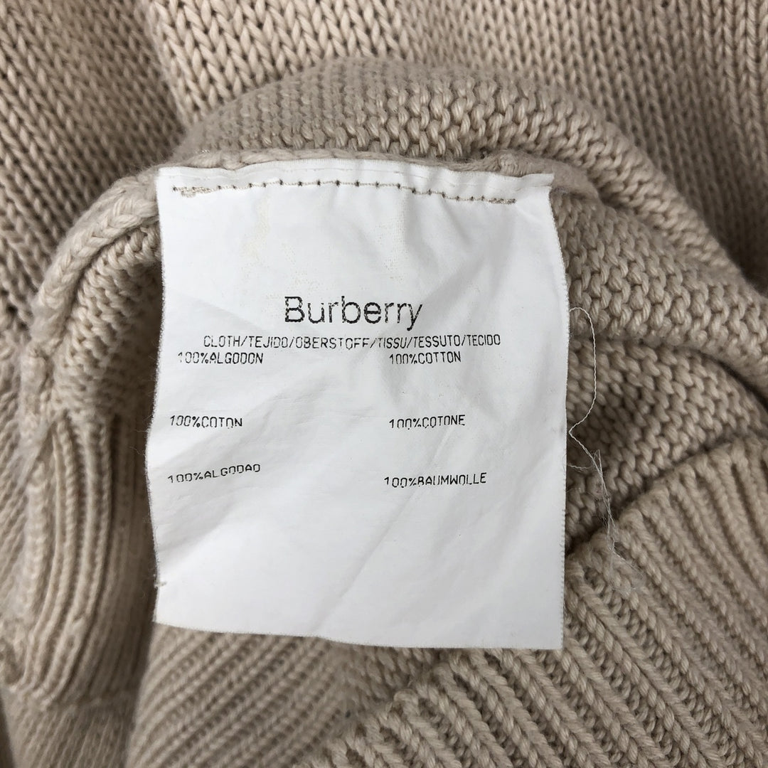 Burberry's BURBERRY LONDON cotton knit sweater, made in Spain, men's size XL. cotton ivory Vintage Second Hand