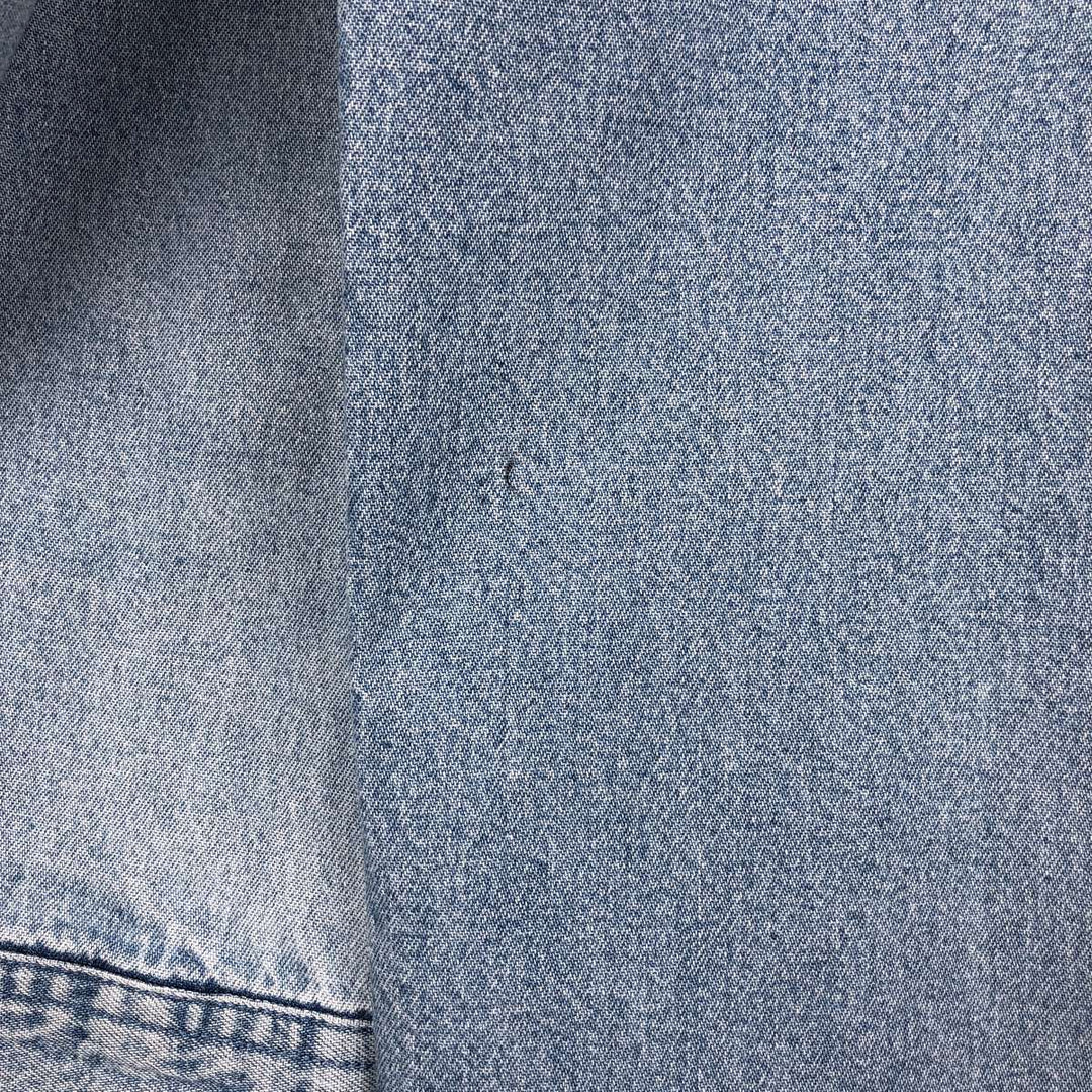 Dickies Long Sleeve Button Down Denim Shirt, Men's Size L cotton Blue type light blue Vintage Second Hand