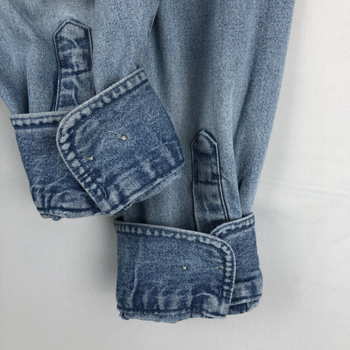 Dickies Long Sleeve Button Down Denim Shirt, Men's Size L cotton Blue type light blue Vintage Second Hand