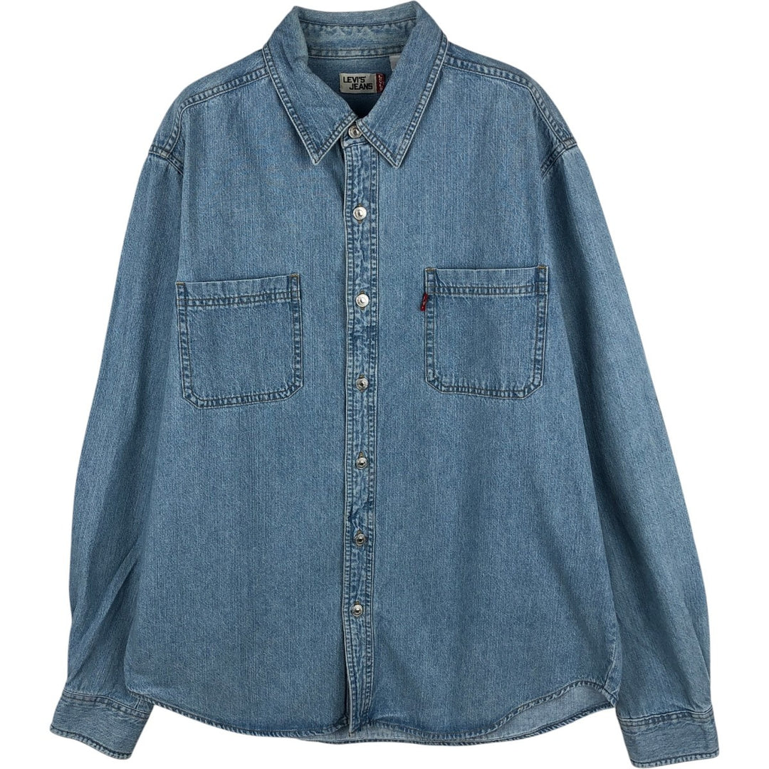 90s-00'S Levi's Jeans Long-Sleeve Denim Shirt, Men's Size L (approx.), Vintage cotton Blue type light blue Vintage Second Hand