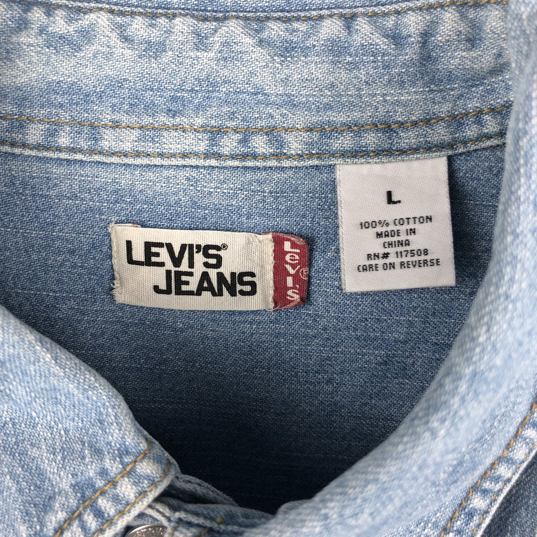 90s-00'S Levi's Jeans Long-Sleeve Denim Shirt, Men's Size L (approx.), Vintage cotton Blue type light blue Vintage Second Hand