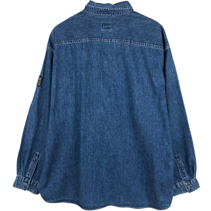 1990'S Calvin Klein Jeans Long-Sleeve Button-Down Denim Shirt, Men's Size XL (Vintage) cotton Indigo Vintage Second Hand