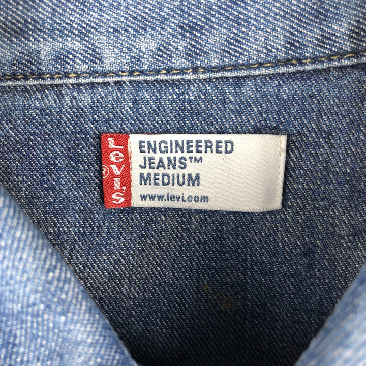 2000'S Levi's ENGINEERED Long-Sleeve Denim Shirt, Boxy Fit, Men's Size M (approx.) cotton blue type Vintage Second Hand