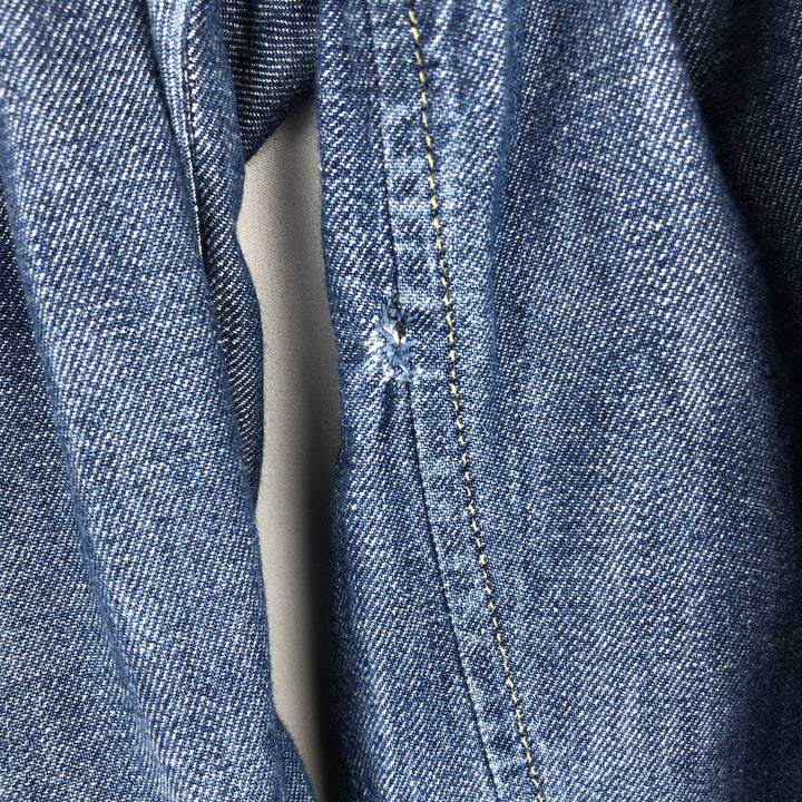 2000'S Levi's ENGINEERED Long-Sleeve Denim Shirt, Boxy Fit, Men's Size M (approx.) cotton blue type Vintage Second Hand