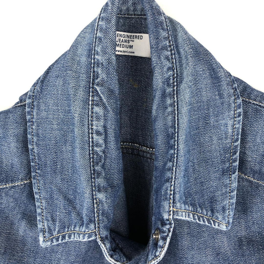 2000'S Levi's ENGINEERED Long-Sleeve Denim Shirt, Boxy Fit, Men's Size M (approx.) cotton blue type Vintage Second Hand