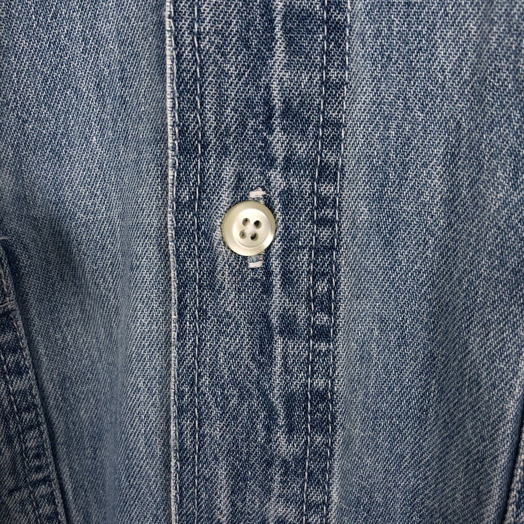 90'S GAP Vintage Long Sleeve Button-Down Denim Shirt, Men's XL cotton Blue type light blue Vintage Second Hand