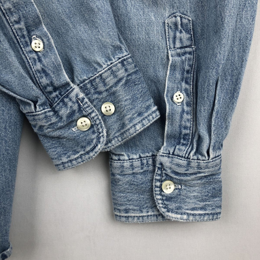 90'S GAP Vintage Long Sleeve Button-Down Denim Shirt, Men's XL cotton Blue type light blue Vintage Second Hand