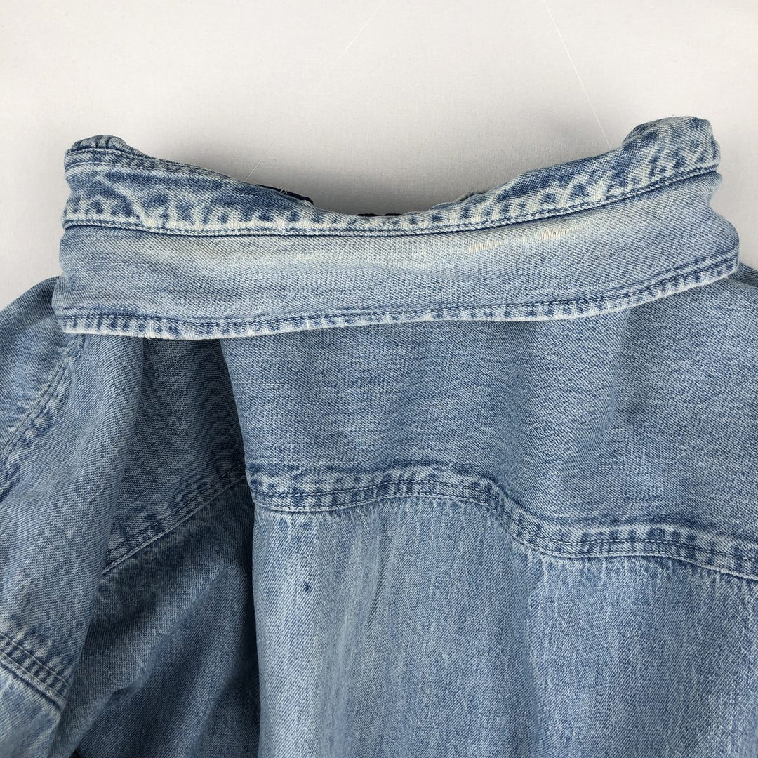 90'S GAP Vintage Long Sleeve Button-Down Denim Shirt, Men's XL cotton Blue type light blue Vintage Second Hand
