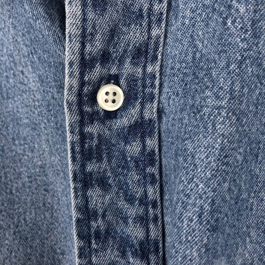 Ralph Lauren CLASSIC FIT Long-Sleeve Button-Down Denim Shirt, Men's Size XL (approx.) cotton blue type Vintage Second Hand