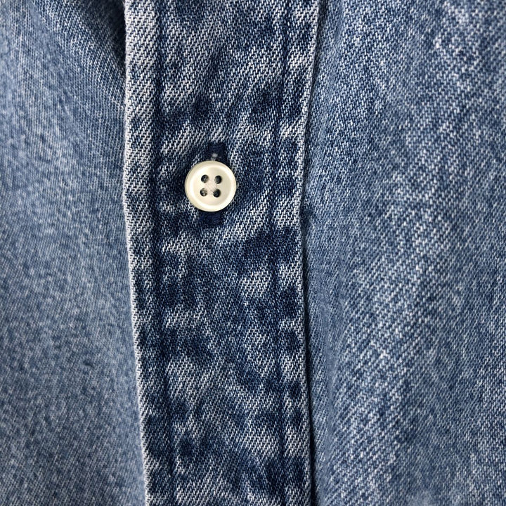 Ralph Lauren CLASSIC FIT Long-Sleeve Button-Down Denim Shirt, Men's Size XL (approx.) cotton blue type Vintage Second Hand