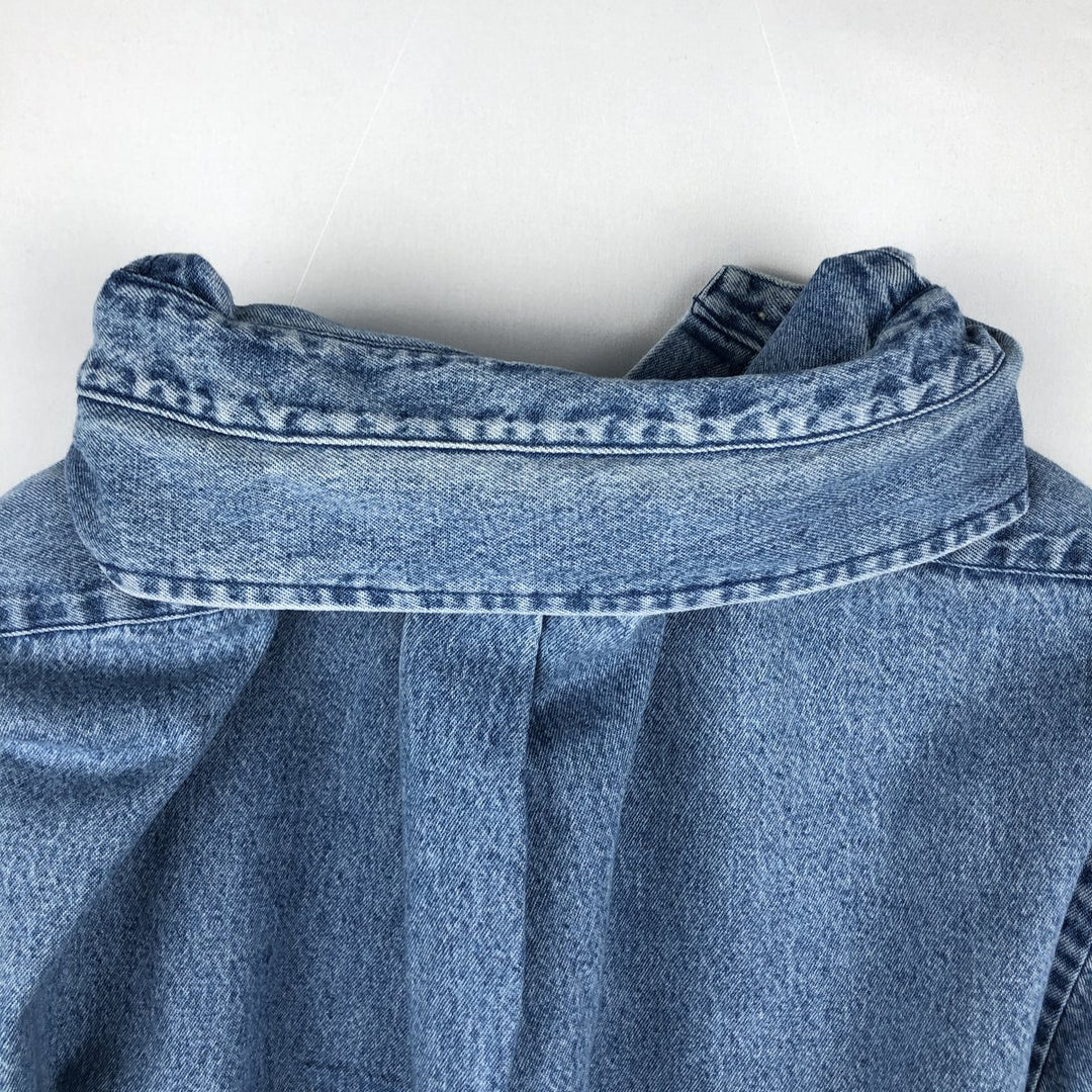 Ralph Lauren CLASSIC FIT Long-Sleeve Button-Down Denim Shirt, Men's Size XL (approx.) cotton blue type Vintage Second Hand