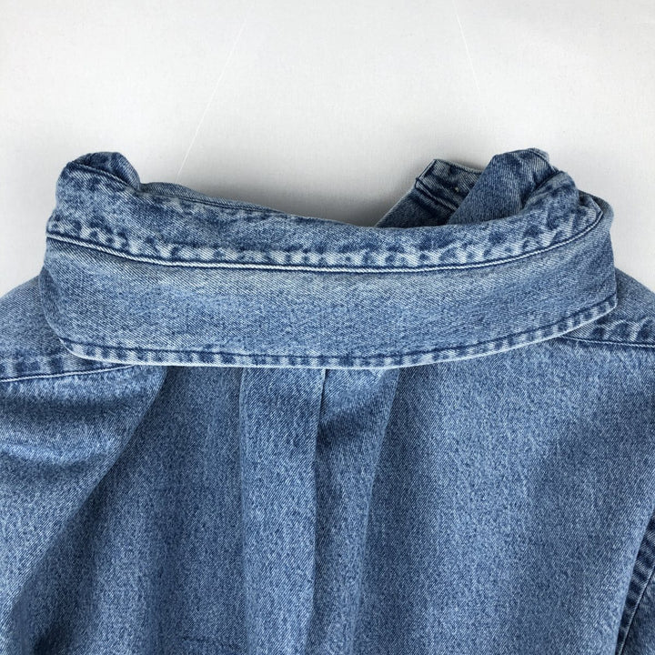 Ralph Lauren CLASSIC FIT Long-Sleeve Button-Down Denim Shirt, Men's Size XL (approx.) cotton blue type Vintage Second Hand