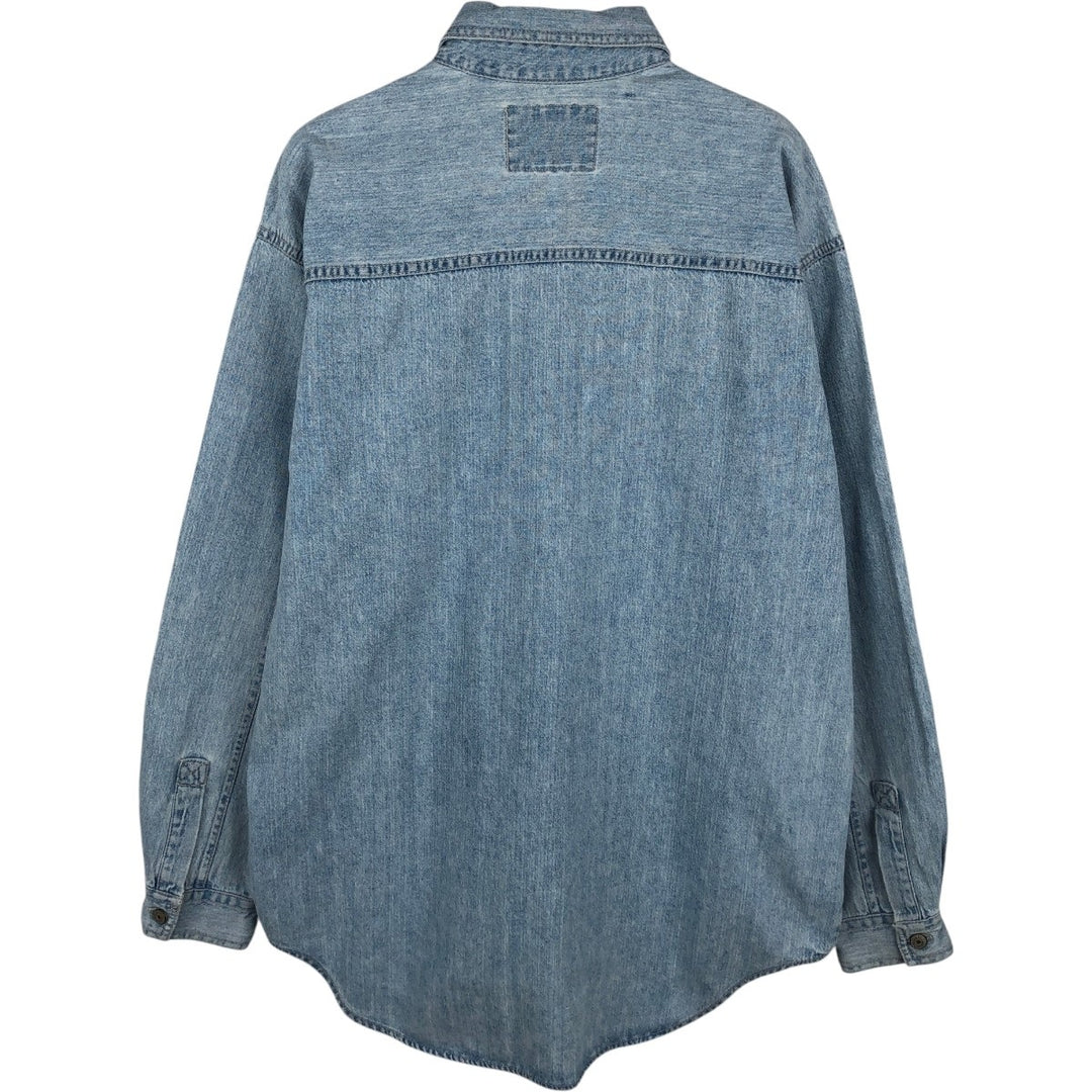 Levi's long-sleeved denim shirt, men's size M cotton Blue type light blue Vintage Second Hand
