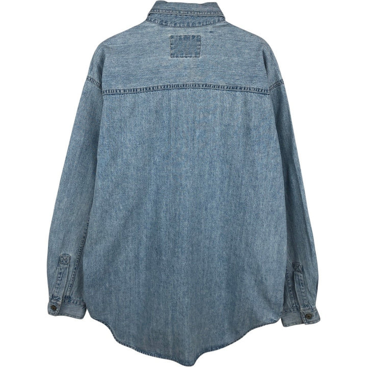 Levi's long-sleeved denim shirt, men's size M cotton Blue type light blue Vintage Second Hand