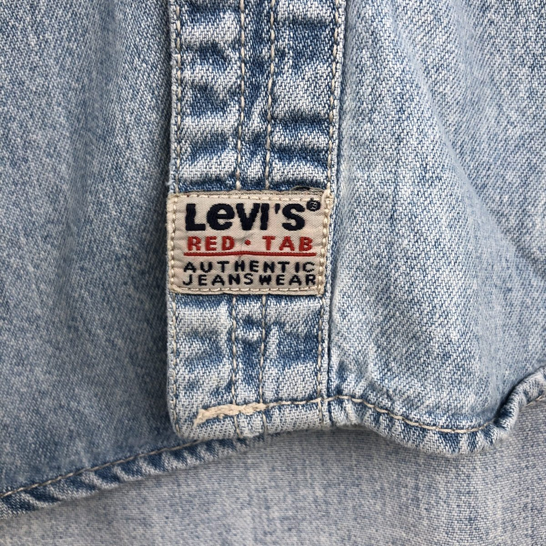 Levi's long-sleeved denim shirt, men's size M cotton Blue type light blue Vintage Second Hand