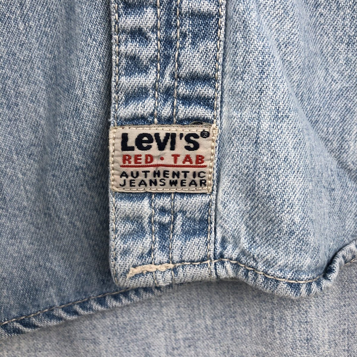 Levi's long-sleeved denim shirt, men's size M cotton Blue type light blue Vintage Second Hand