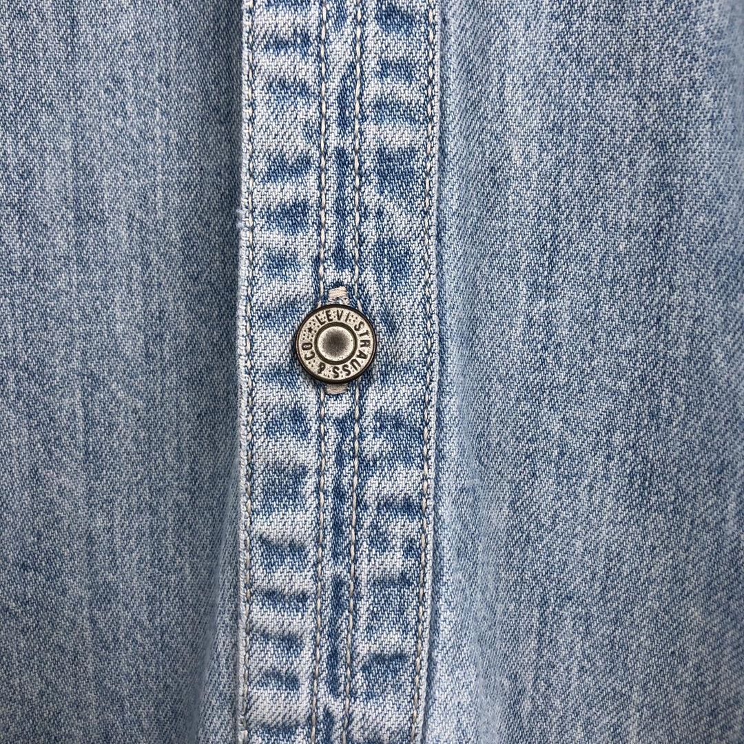 Levi's long-sleeved denim shirt, men's size M cotton Blue type light blue Vintage Second Hand