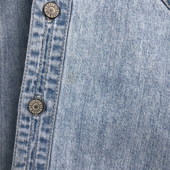 Levi's long-sleeved denim shirt, men's size M cotton Blue type light blue Vintage Second Hand